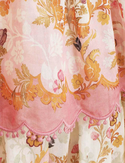 LB | Floral Cami Tiered Ruffle Hem Backless Maxi Dress