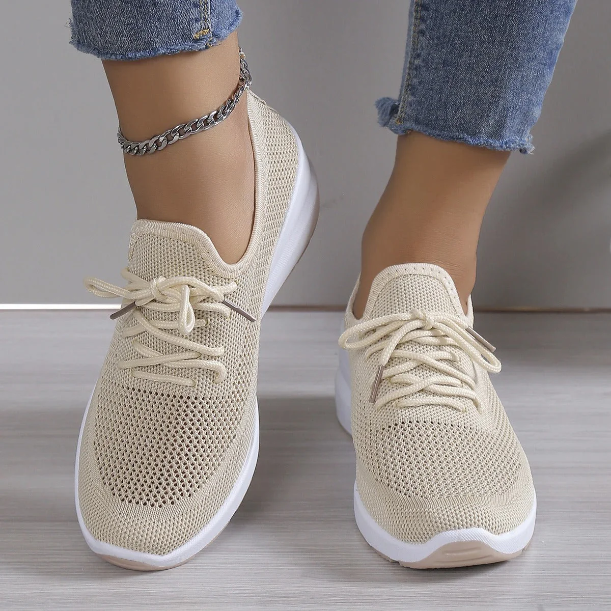 LB | ODDYCHAJĄCE SNEAKERSY DAMSKIE WYKONANE Z SIATECZKI