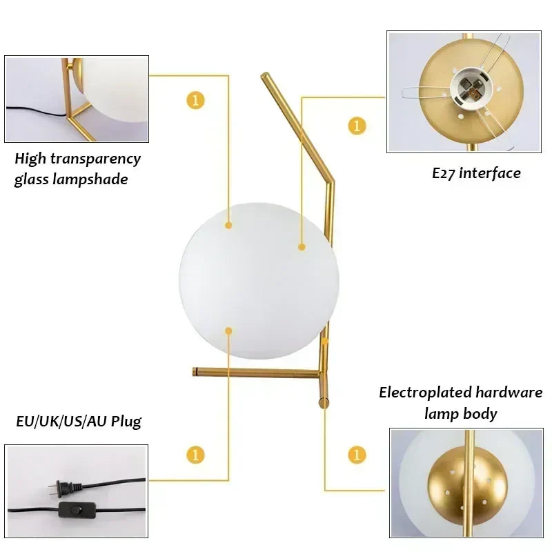 UrbanElegance - Moderní minimalistická skleněná lampa do domácnosti