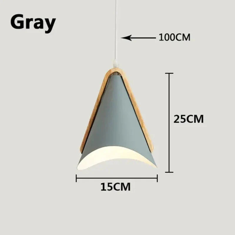 LuxeLuminaire - Moderní závěsná lampa ze železa a dřeva