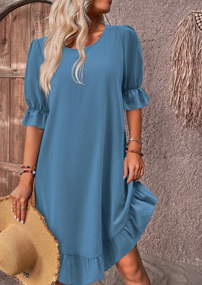 LB | AMIRA ���� SUKIENKA MIDI Z PÓŁRĘKAWKIEM W STYLU RETRO