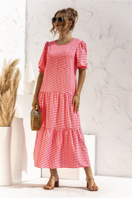 LB | Sukienka midi Gingham na co dzień