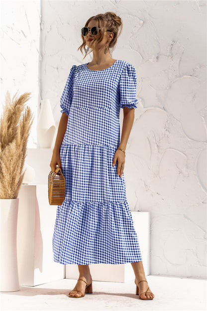 LB | Sukienka midi Gingham na co dzień