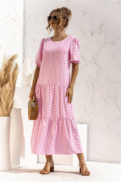 LB | Sukienka midi Gingham na co dzień