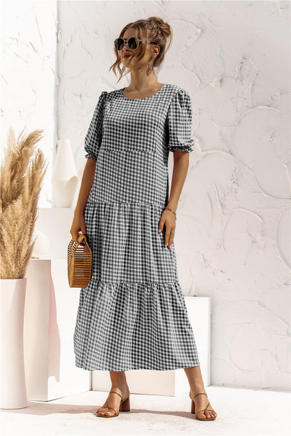 LB | Sukienka midi Gingham na co dzień