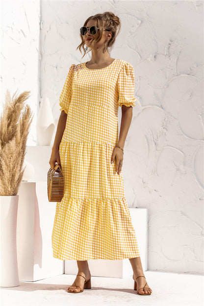 LB | Sukienka midi Gingham na co dzień