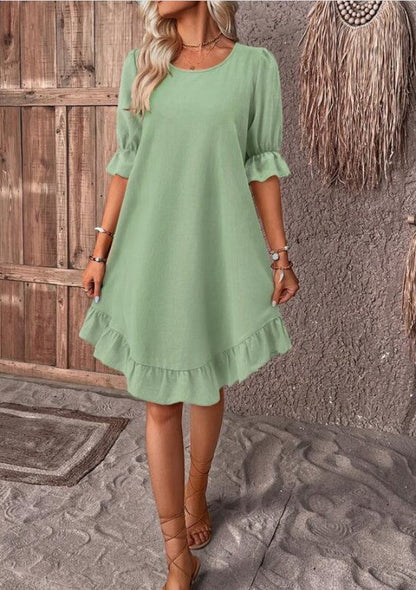 LB | AMIRA ���� SUKIENKA MIDI Z PÓŁRĘKAWKIEM W STYLU RETRO