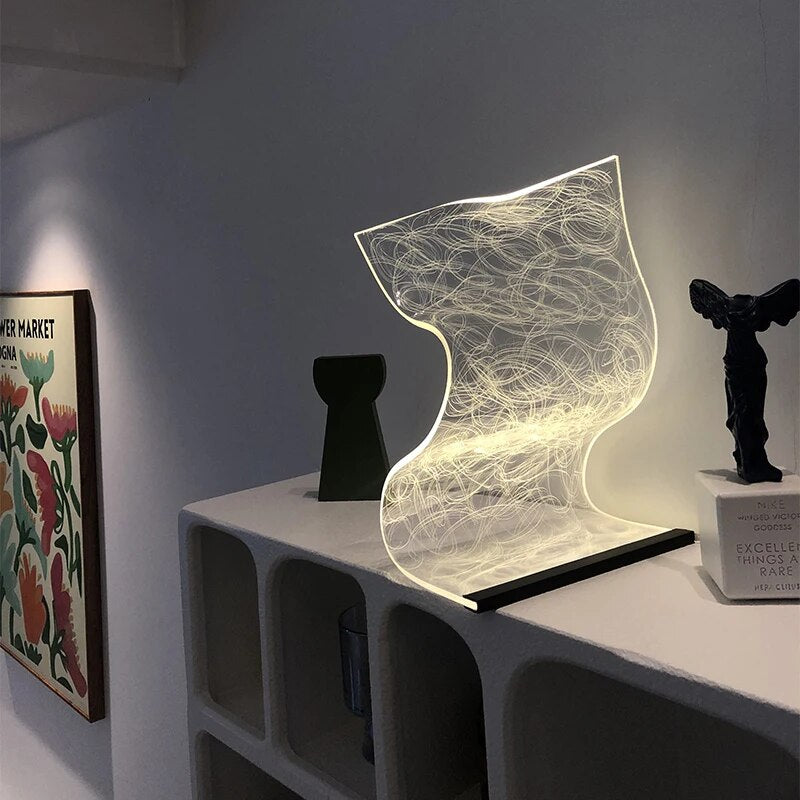 Elegantní akryl - akrylová stolní lampa Led