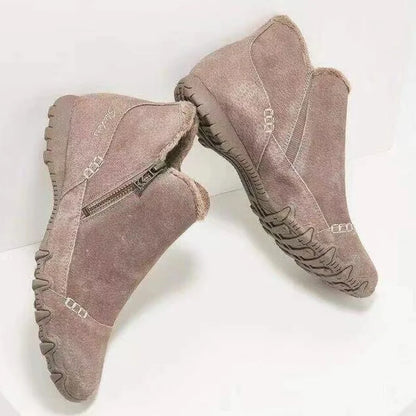 LB | Buty za kostkę w panterkę z podszewką ze sztucznego futra