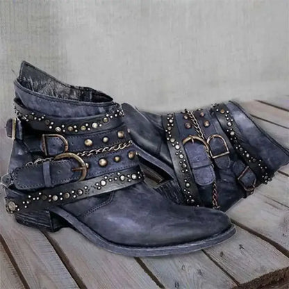 Buty za kostkę z ćwiekami LB | Rockstar Chic