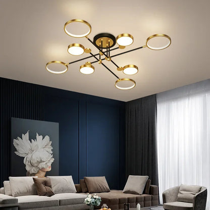 NordicLuxe | Zlatý stropní lustr