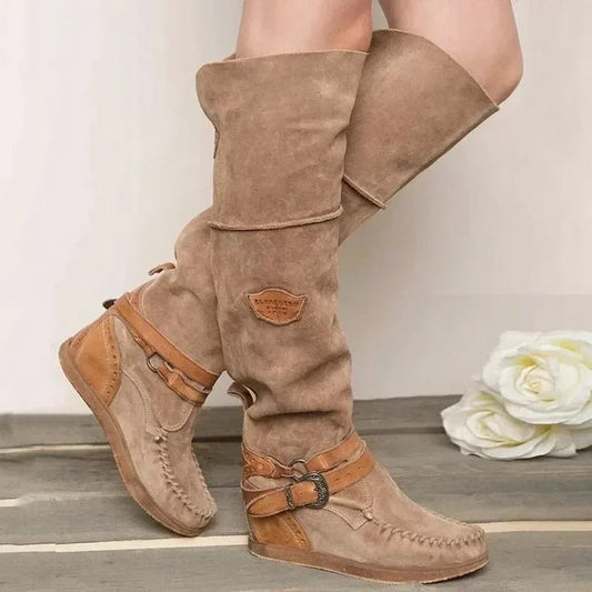 LB | Inspirowane stylem boho mokasyny do kolan