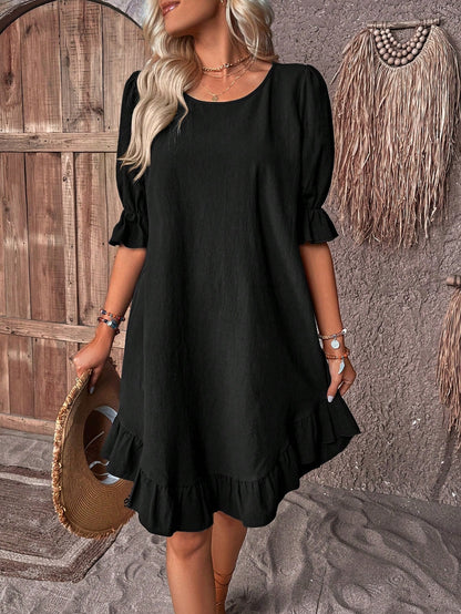 LB | AMIRA ���� SUKIENKA MIDI Z PÓŁRĘKAWKIEM W STYLU RETRO