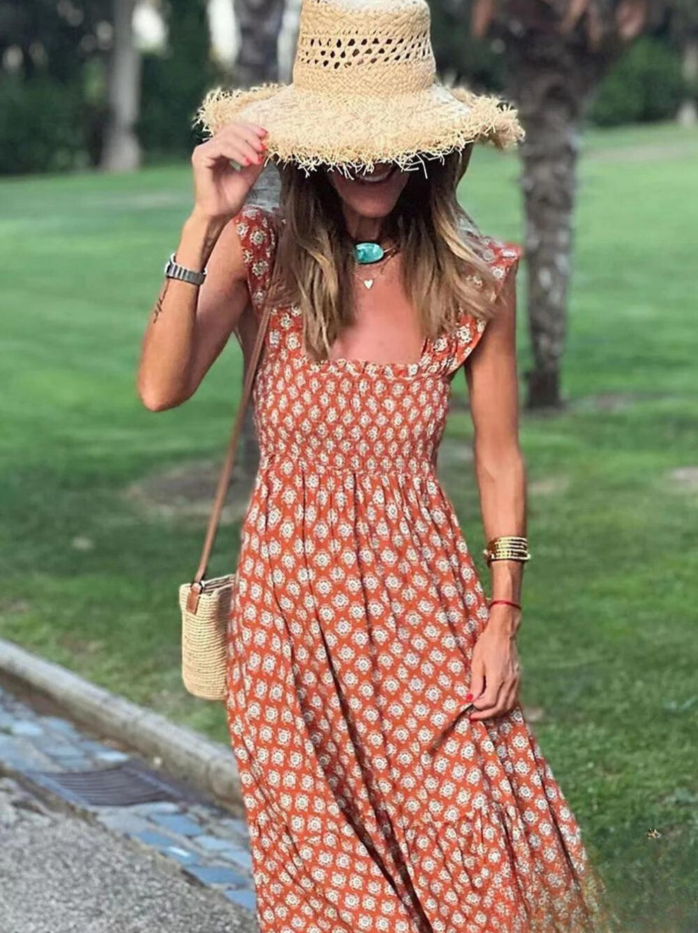 LB | Sukienka maxi z wzorem w stylu boho