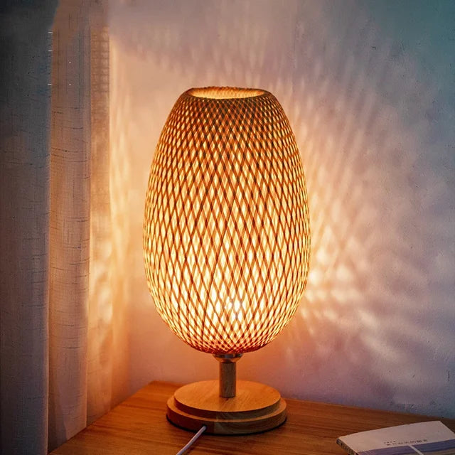 AntiqueBamboo - Vintage bambusová stolní lampa
