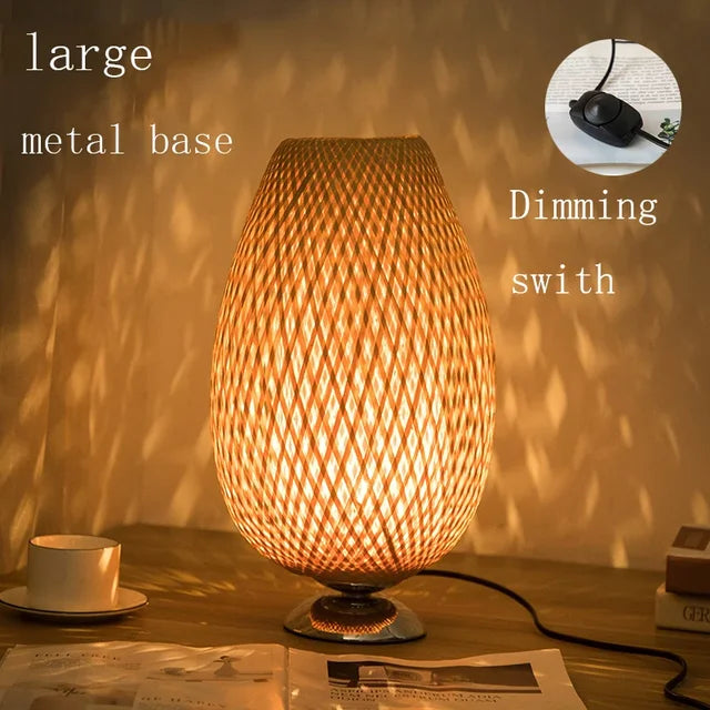 AntiqueBamboo - Vintage bambusová stolní lampa