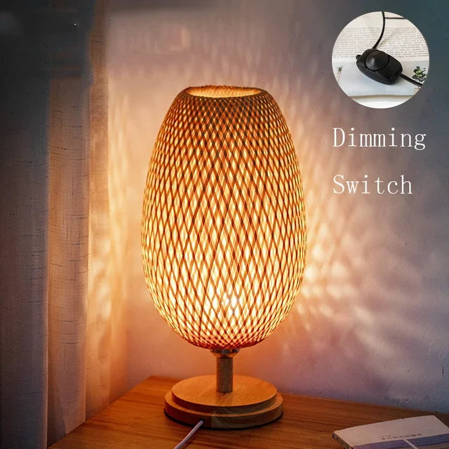 AntiqueBamboo - Vintage bambusová stolní lampa
