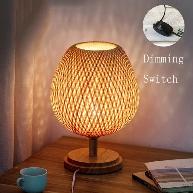 AntiqueBamboo - Vintage bambusová stolní lampa