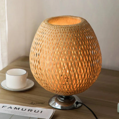 AntiqueBamboo - Vintage bambusová stolní lampa