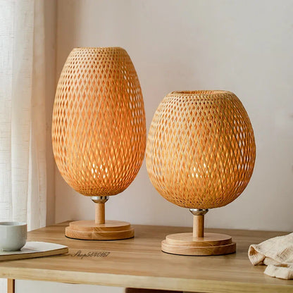 AntiqueBamboo - Vintage bambusová stolní lampa