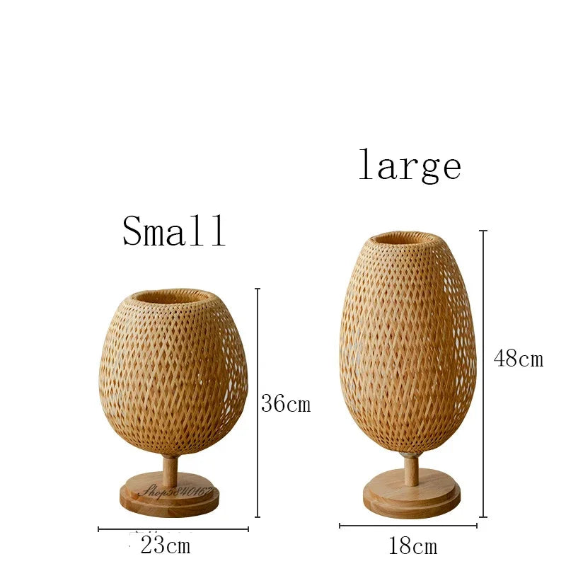 AntiqueBamboo - Vintage bambusová stolní lampa