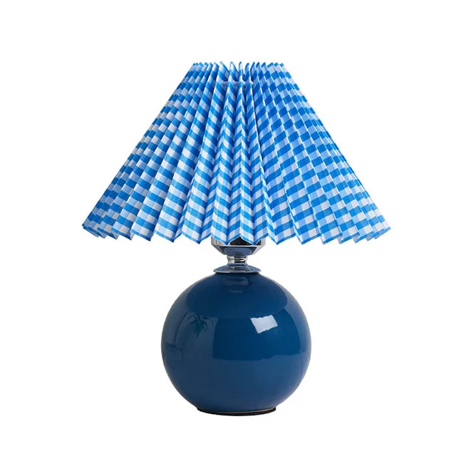 Antique Pleated - Vintage stolní lampa s plisovaným stínidlem