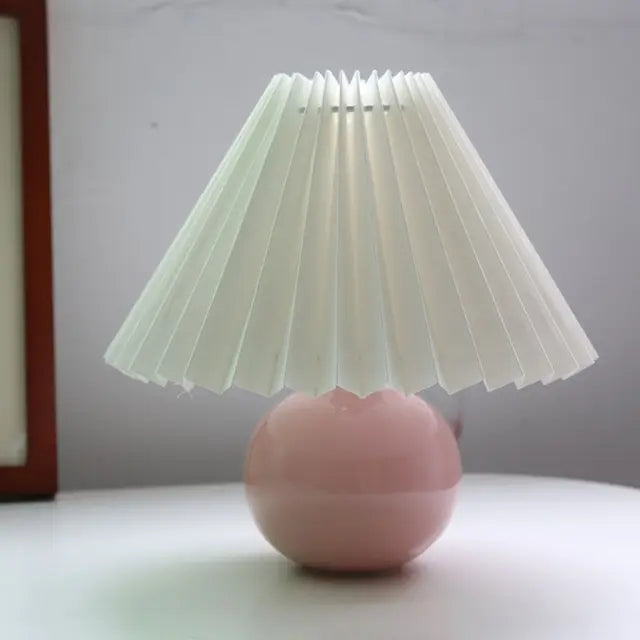 Antique Pleated - Vintage stolní lampa s plisovaným stínidlem