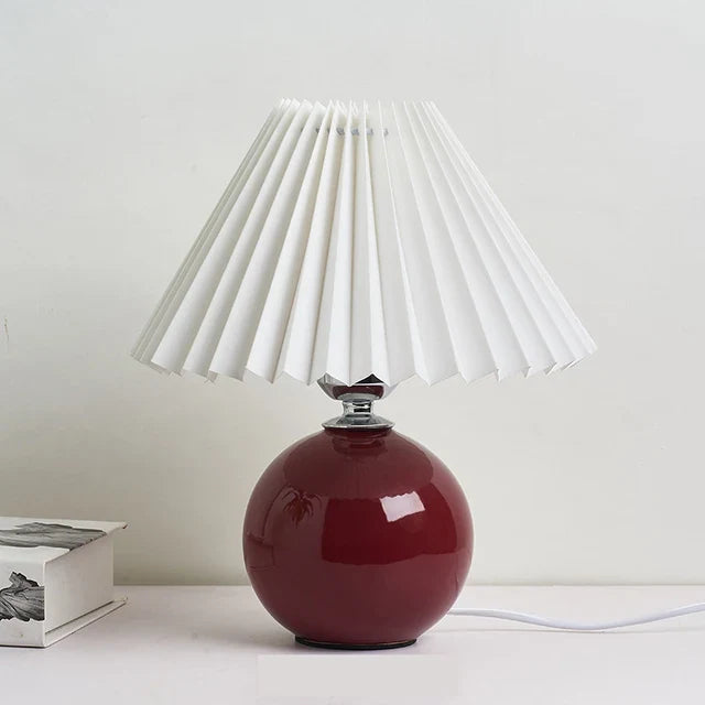 Antique Pleated - Vintage stolní lampa s plisovaným stínidlem