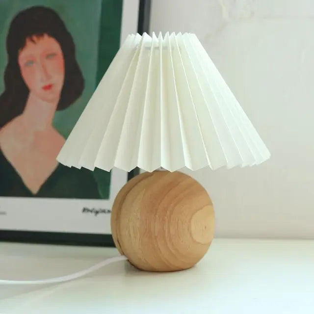 Antique Pleated - Vintage stolní lampa s plisovaným stínidlem