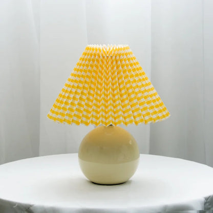 Antique Pleated - Vintage stolní lampa s plisovaným stínidlem