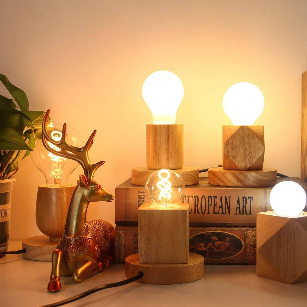 WoodWhimsy - Retro dřevěná dekorativní lampa