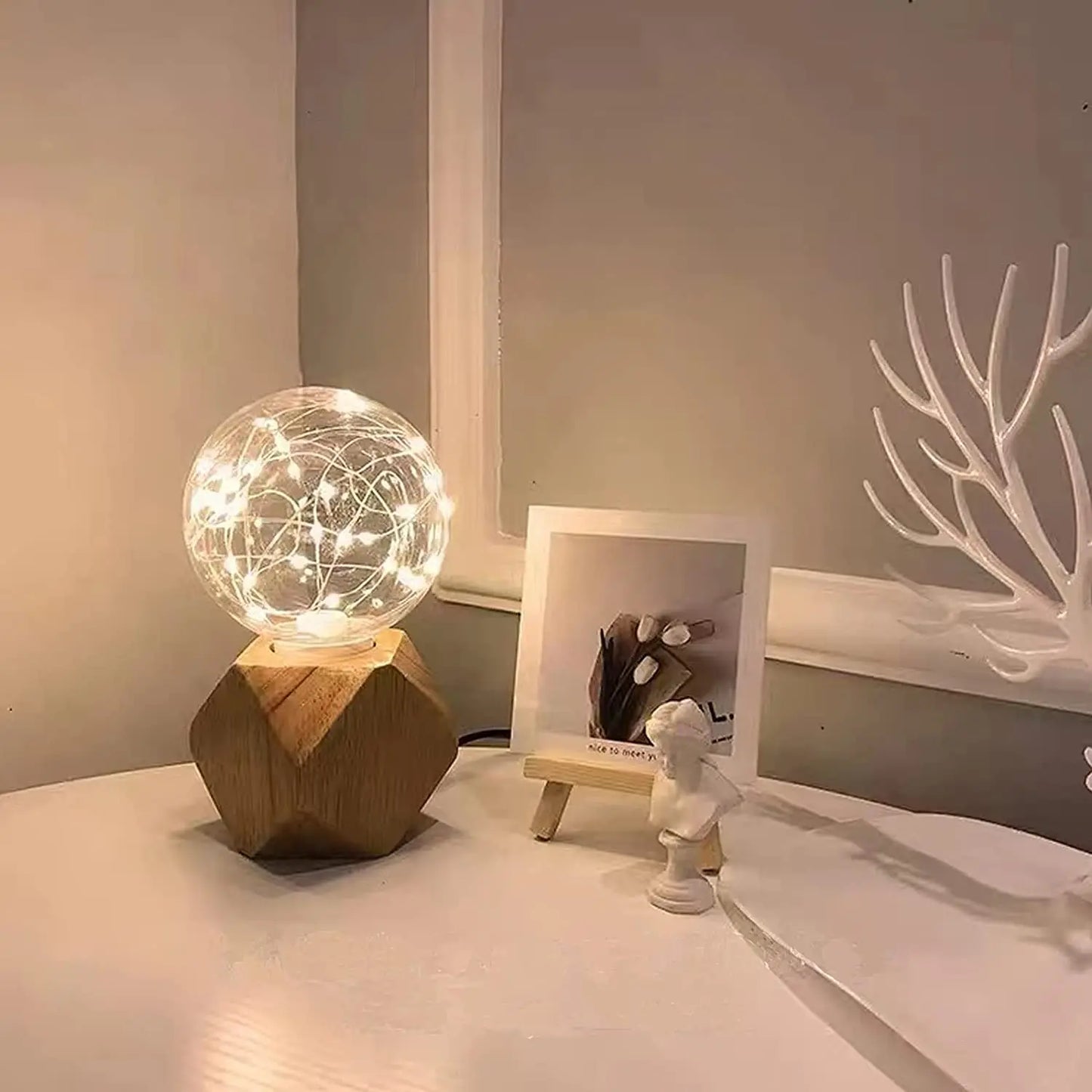WoodWhimsy - Retro dřevěná dekorativní lampa