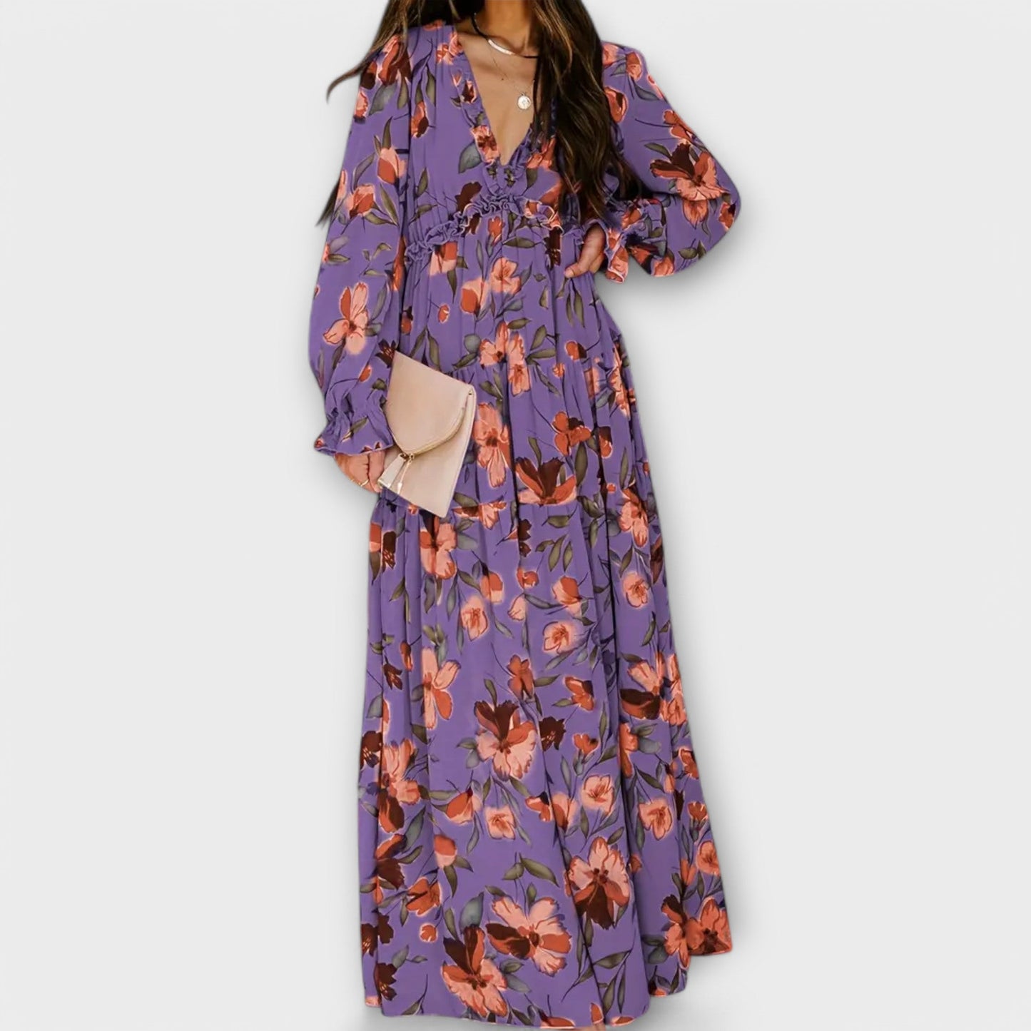 LB | FIOLETOWY ���� SUKIENKA MAXI SECRET GARDEN
