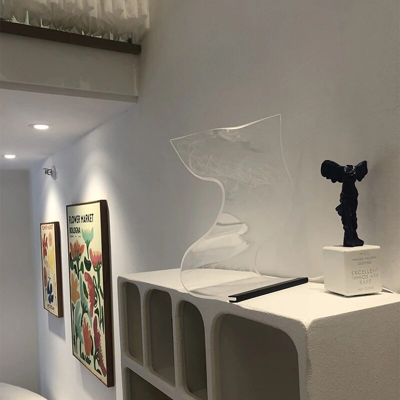 Elegantní akryl - akrylová stolní lampa Led