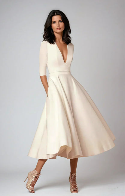 LB | elegancka damska sukienka midi w stylu vintage