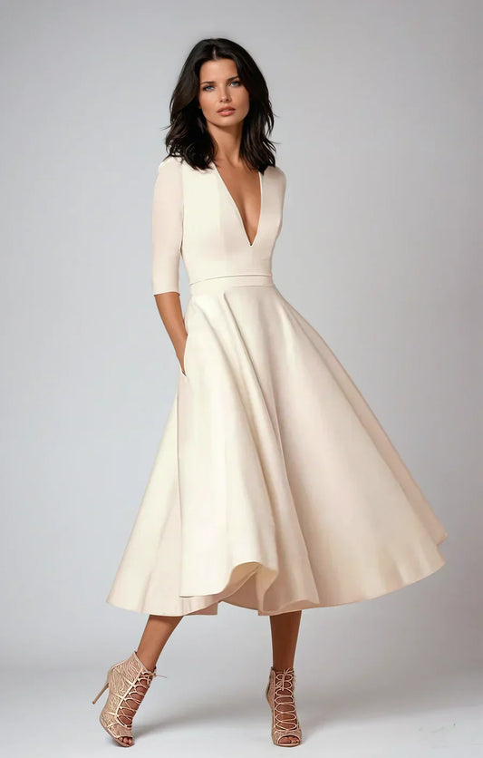LB | elegancka damska sukienka midi w stylu vintage