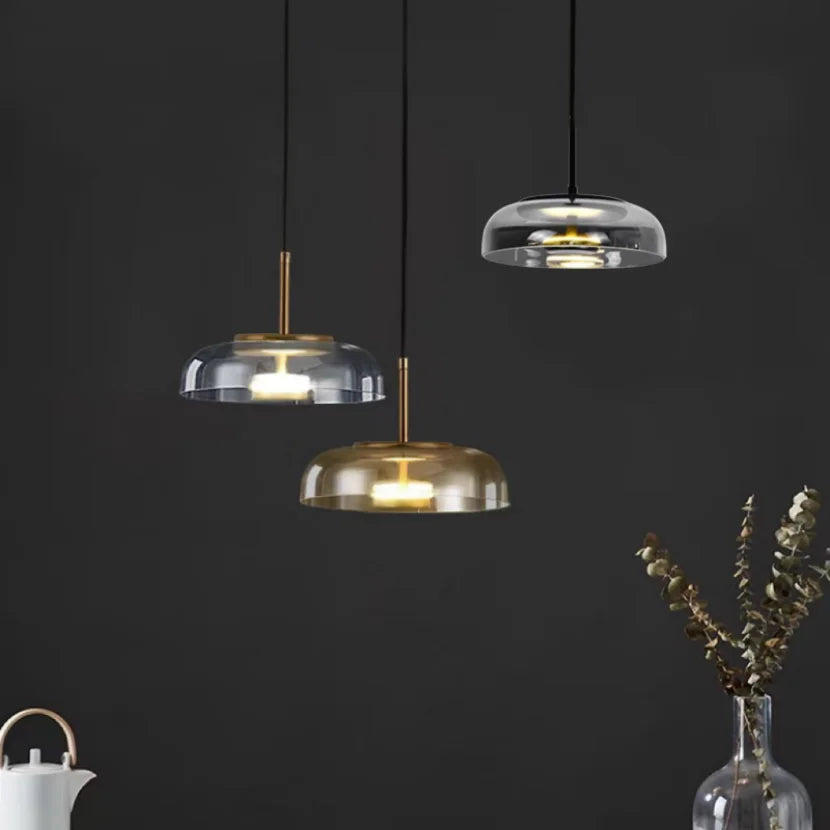 IndustrialLuxe - Geometrické skleněné závěsné svítidlo