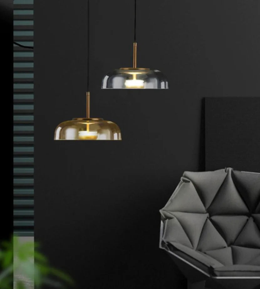 IndustrialLuxe - Geometrické skleněné závěsné svítidlo