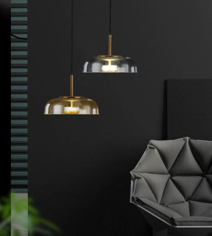 IndustrialLuxe - Geometrické skleněné závěsné svítidlo