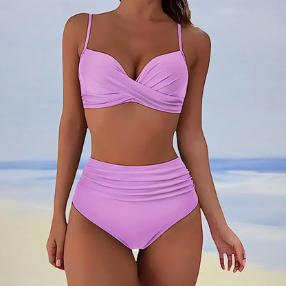 LB | Bikini z wysokim stanem i wiązaną górą z przodu