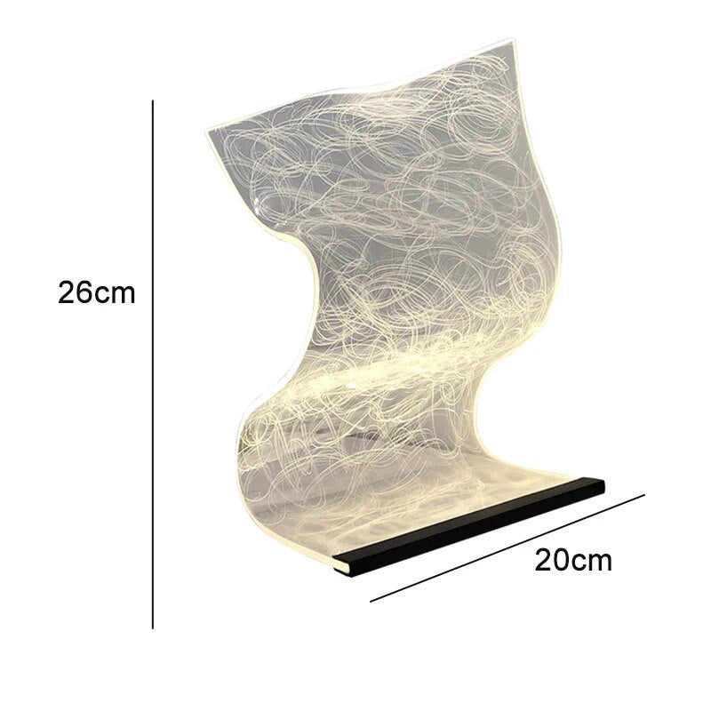 Elegantní akryl - akrylová stolní lampa Led