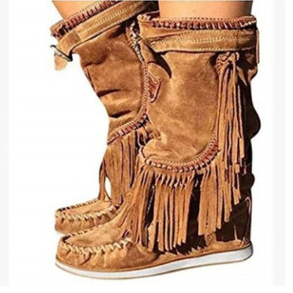 AS | Botki western z frędzlami boho